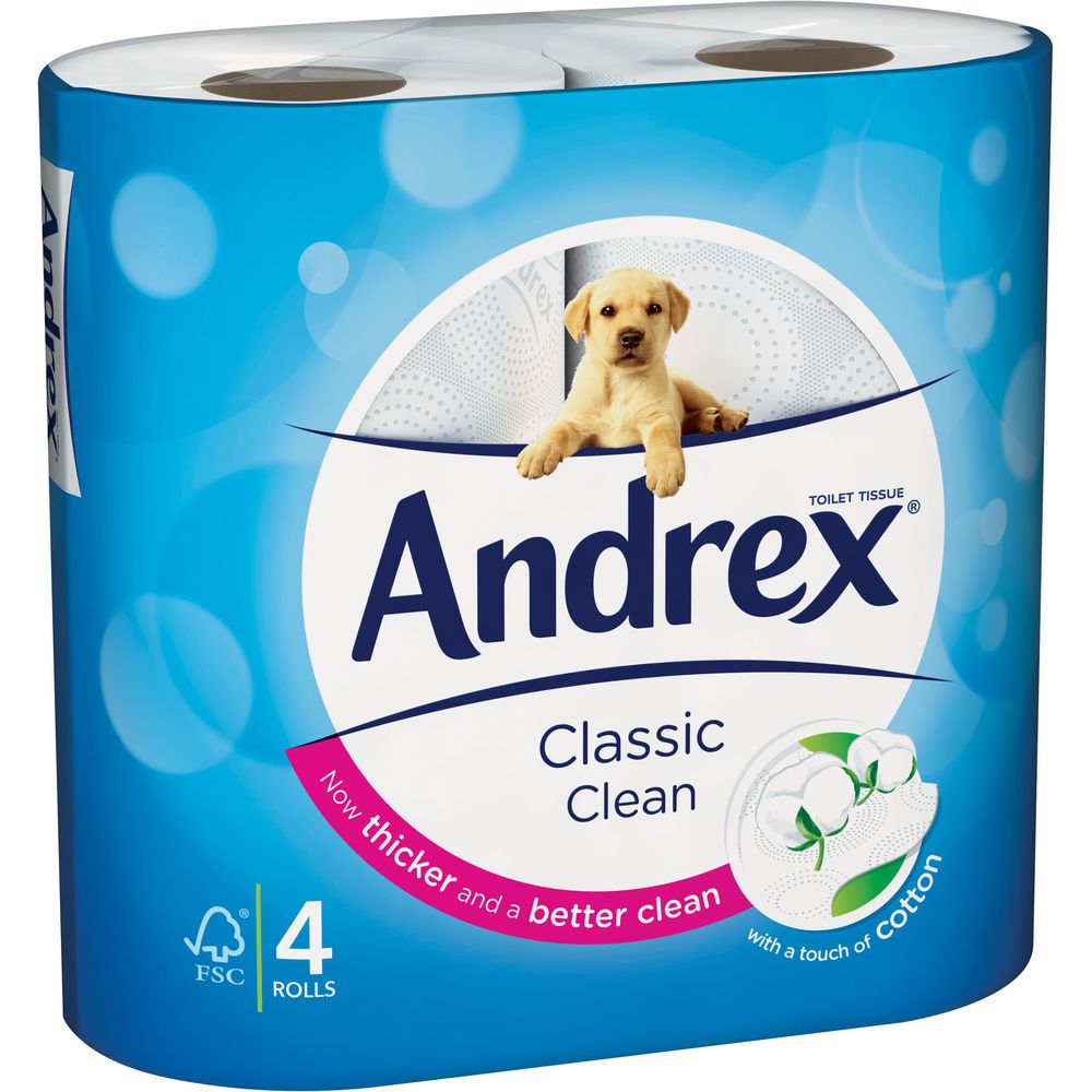 Andrex Supreme Quilts 4 Ply Toilet Tissue  32 Rolls 